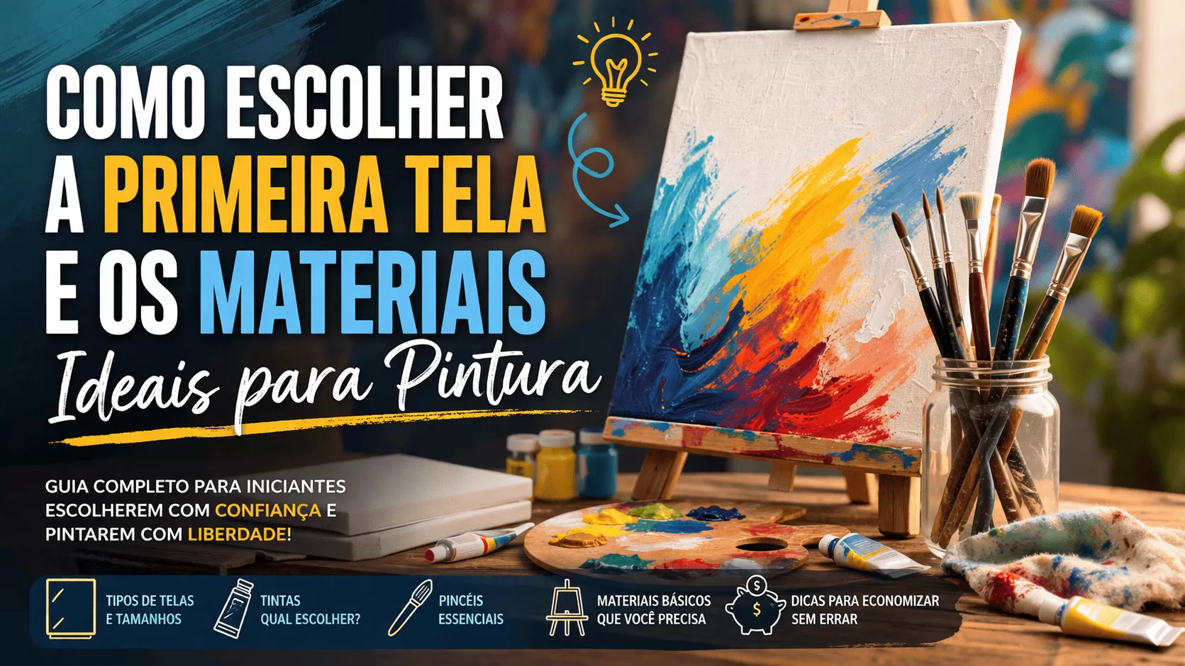 Como Escolher a Primeira Tela e os Materiais Ideais para Pintura